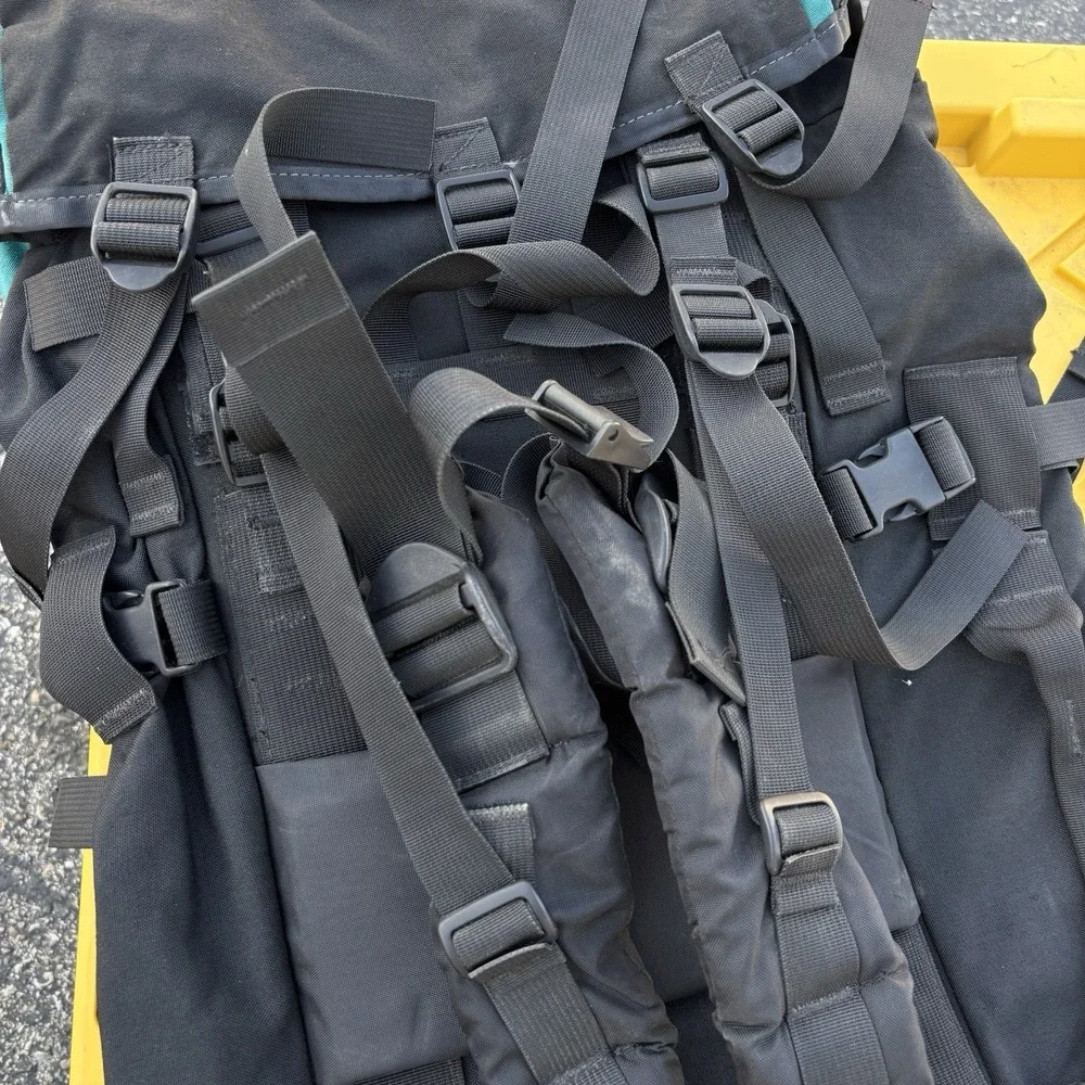 Vtg Mountainsmith Backpacking Pack Black Teal Heritage Internal Aluminum Frame